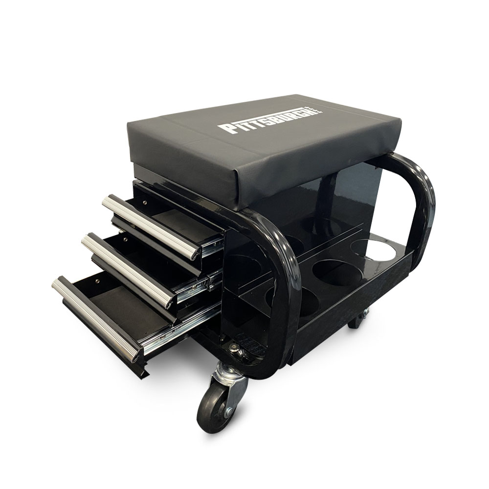 P20304- 3 Drawer Mobile Tool Storage Cabinet Roller Seat